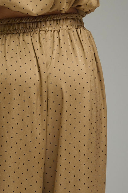 Amber Satin Polka Bubble Top & Jogger Pant Set