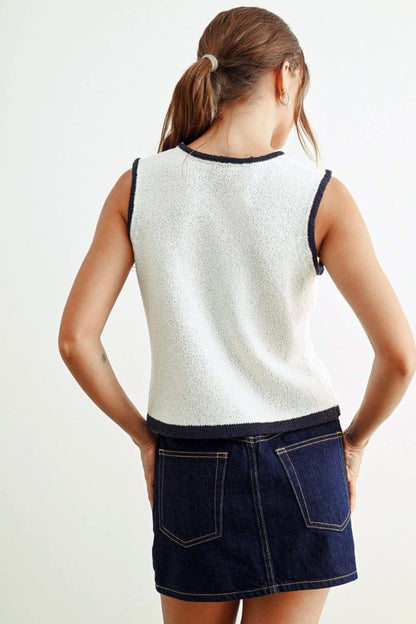 American Girl US Flag Knitted Sleeveless Top