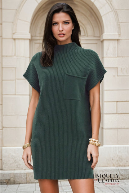 Andrea Ribbed Knit Sweater Dress | Uniquely Claudia Boutique