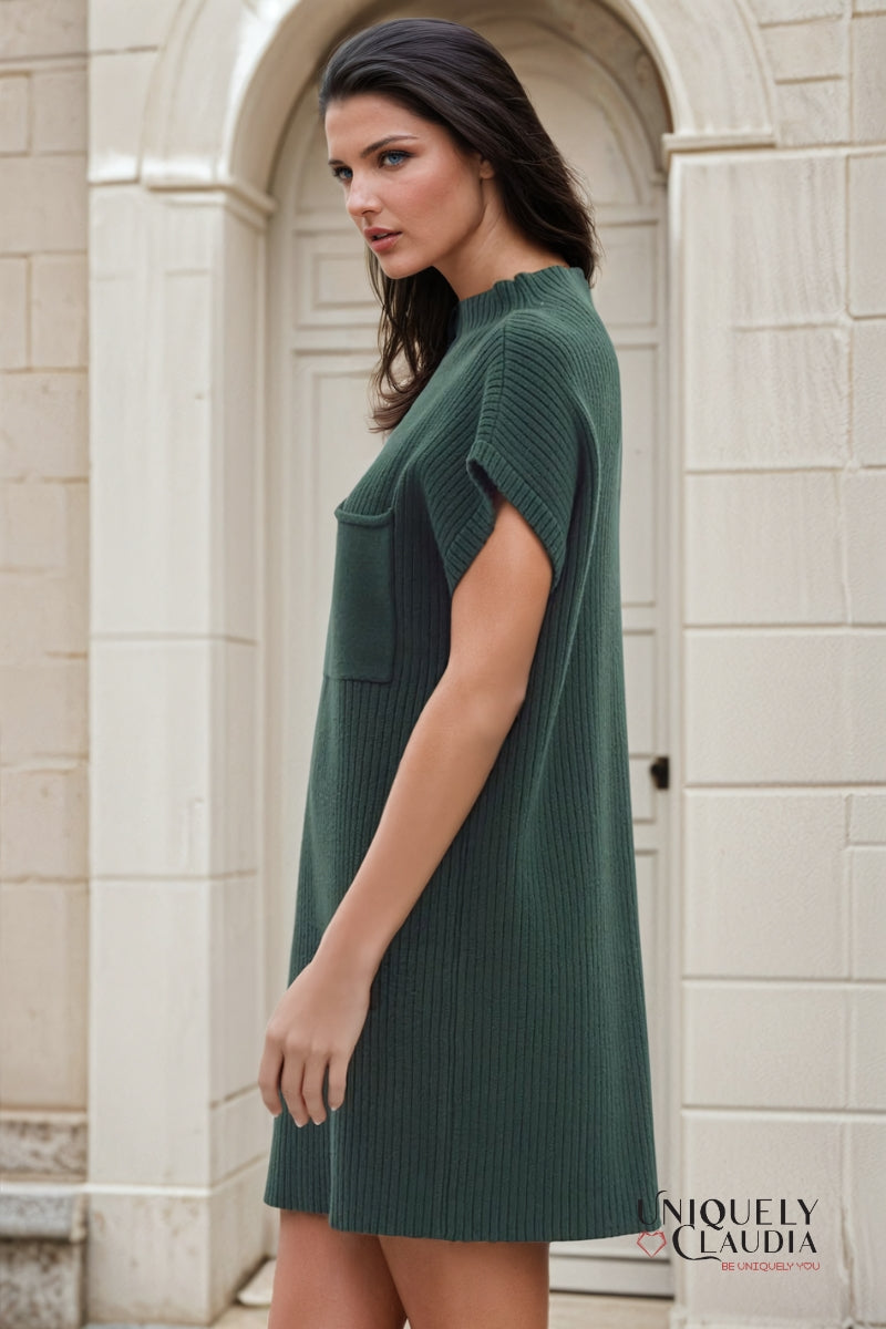 Andrea Ribbed Knit Sweater Dress | Uniquely Claudia Boutique