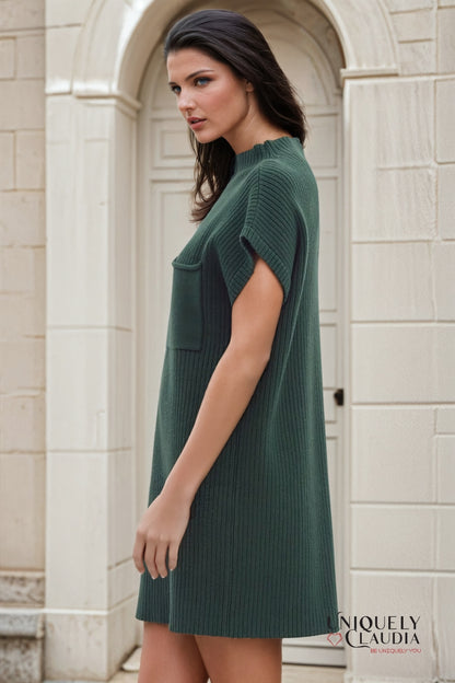 Andrea Ribbed Knit Sweater Dress | Uniquely Claudia Boutique