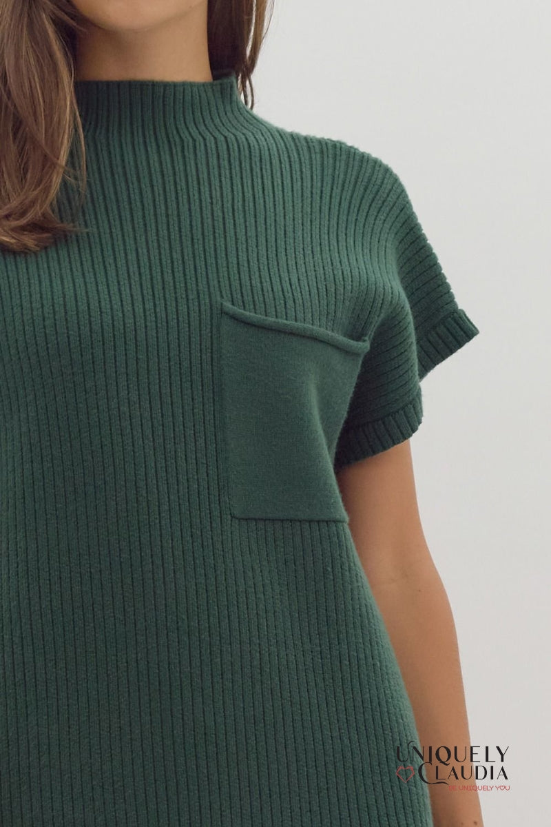 Andrea Ribbed Knit Sweater Dress | Uniquely Claudia Boutique