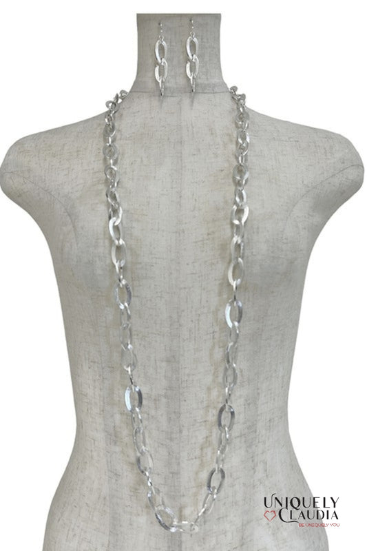 Anette Chains Earrings & Necklace  Set | Uniquely Claudia Boutique 