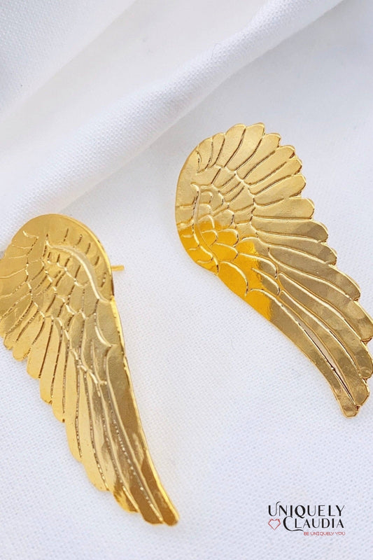 Angel Wings 24KT Gold Plated Earrings | Uniquely Claudia Boutique 