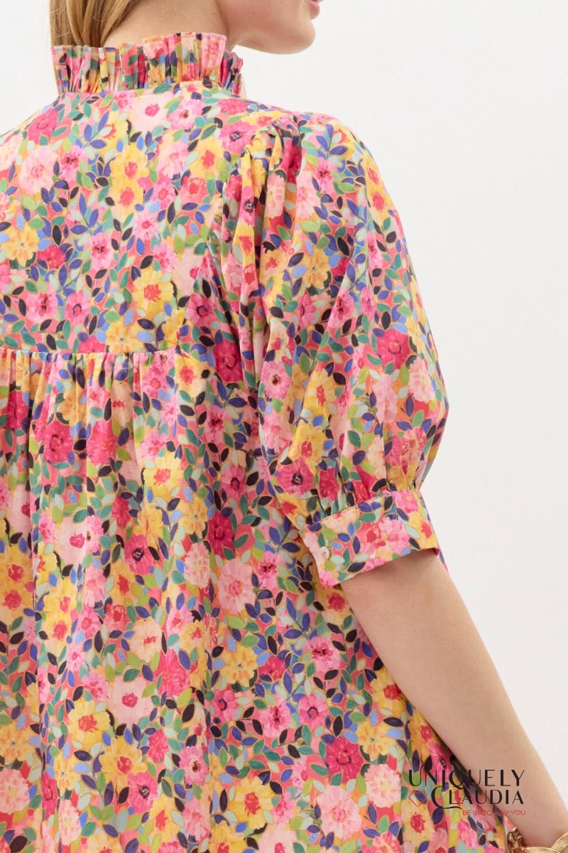 Angela Floral Print Mini Dress | Uniquely Claudia Boutique