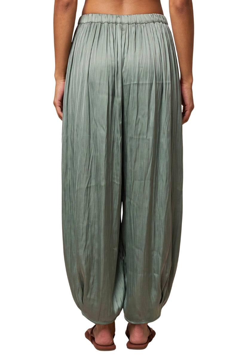 Annalee Satin Gathered Zip Up Jacket & Elastic Waist Barrel Pants
