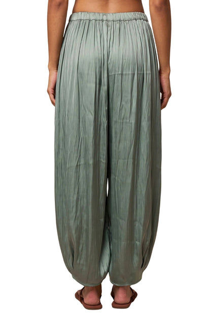 Annalee Satin Gathered Zip Up Jacket & Elastic Waist Barrel Pants