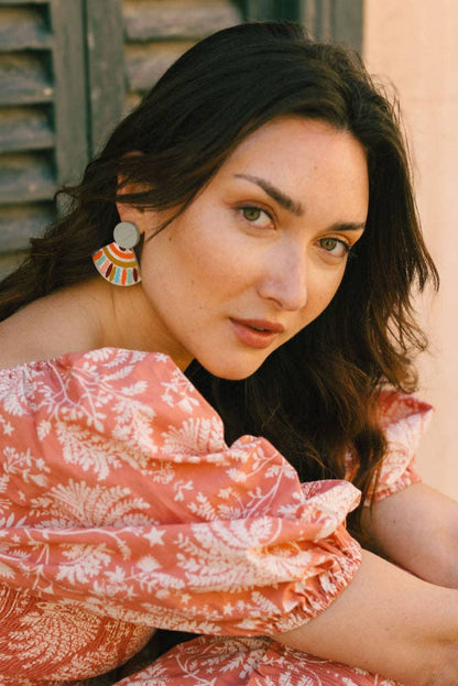 Apricot Sunset Tile Earrings - Uniquely Claudia Boutique