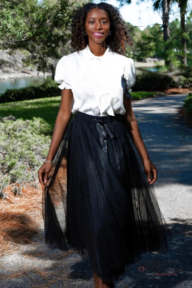 Aria Black Tulle Maxi Skirt | Uniquely Claudia Boutique 