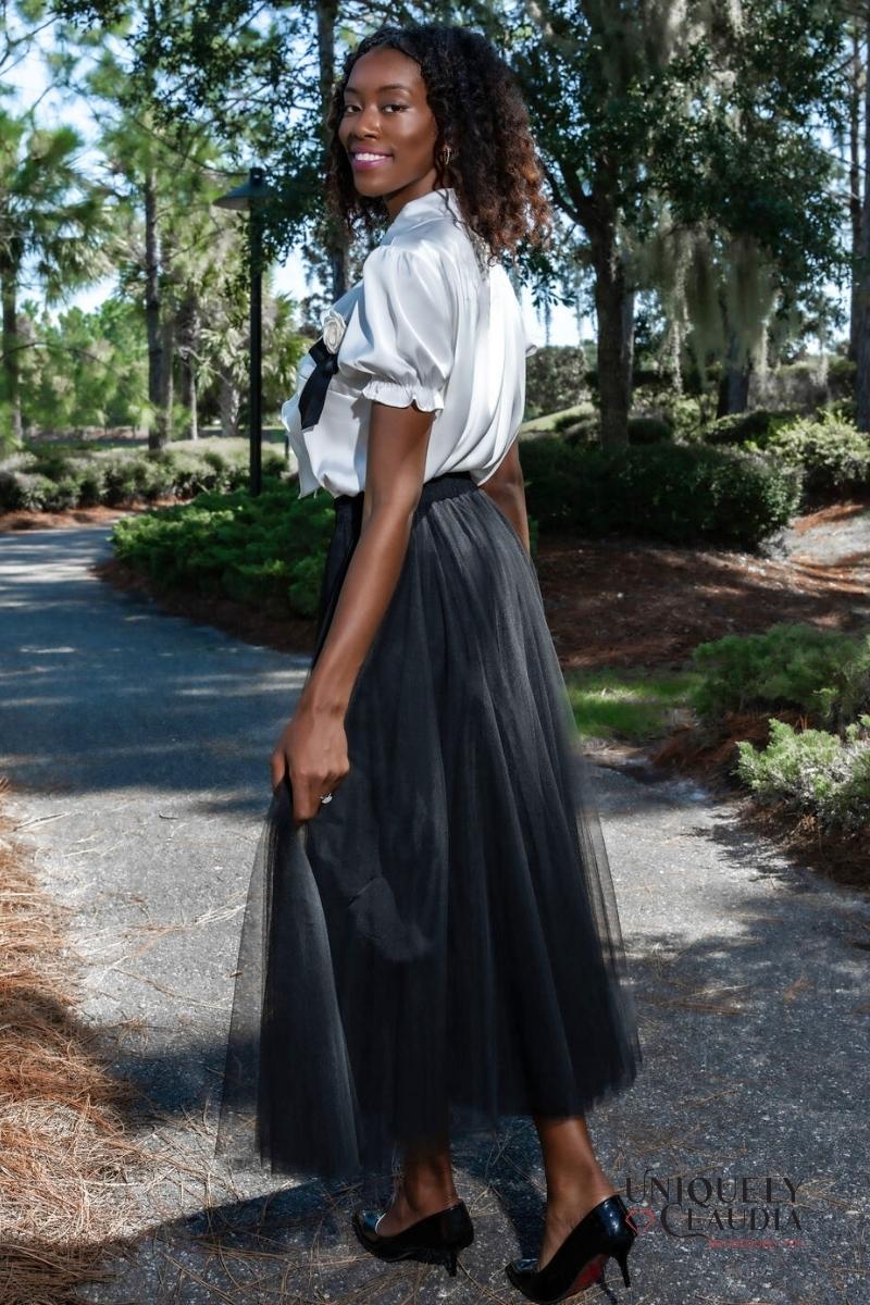 Aria Black Tulle Maxi Skirt | Uniquely Claudia Boutique 