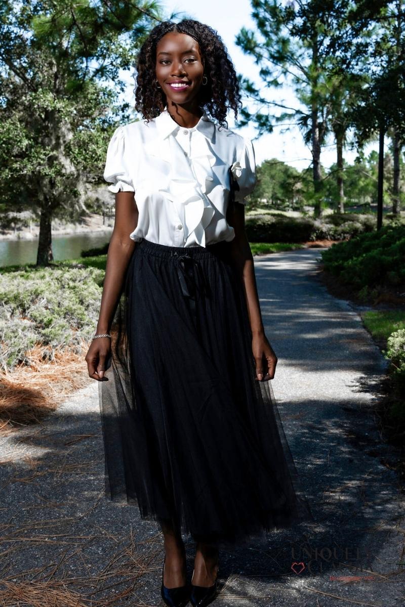 Aria Black Tulle Maxi Skirt | Uniquely Claudia Boutique 