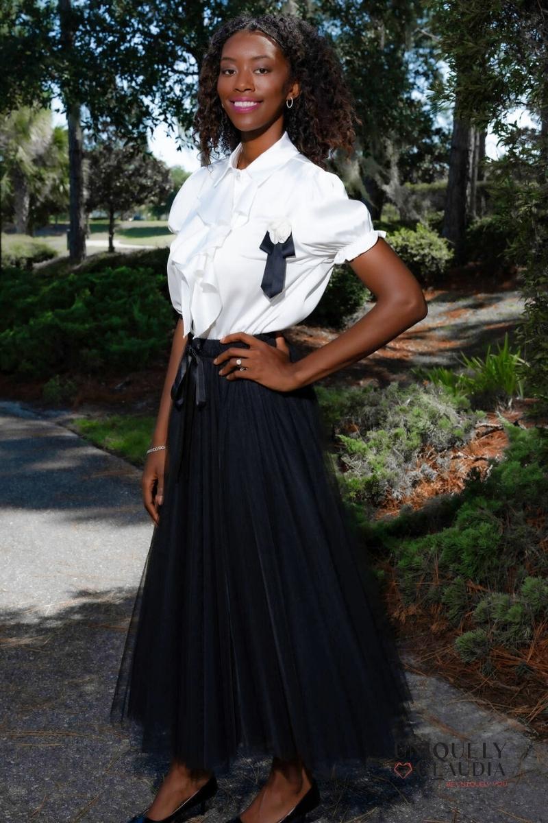 Aria Black Tulle Maxi Skirt | Uniquely Claudia Boutique 