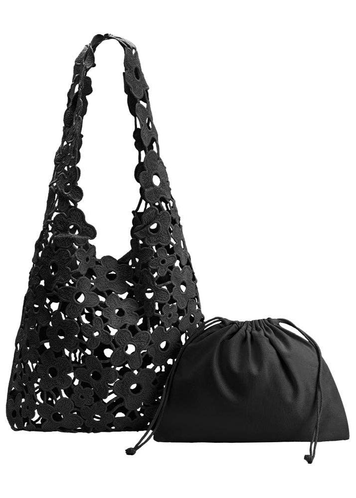 Aster Black Shoulder Lace Bag | Uniquely Claudia Boutique 
