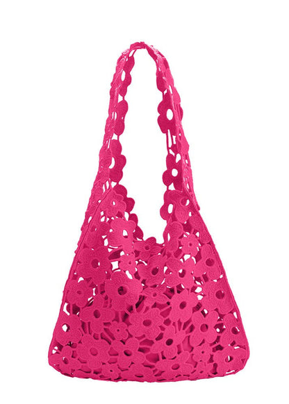 Aster Hot Pink Shoulder Lace Bag | Uniquely Claudia Boutique 