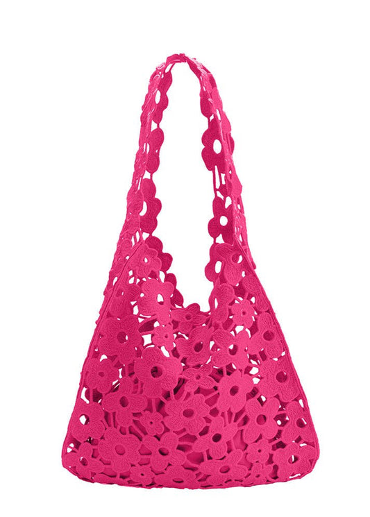 Aster Hot Pink Shoulder Lace Bag | Uniquely Claudia Boutique 