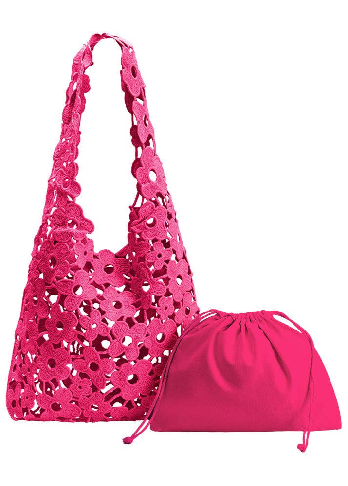 Aster Hot Pink Shoulder Lace Bag | Uniquely Claudia Boutique 