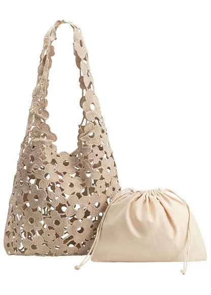 Aster Taupe Shoulder Lace Bag | Uniquely Claudia Boutique