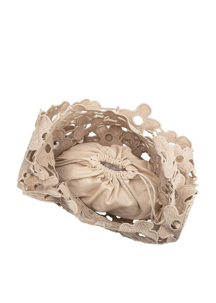 Aster Taupe Shoulder Lace Bag | Uniquely Claudia Boutique