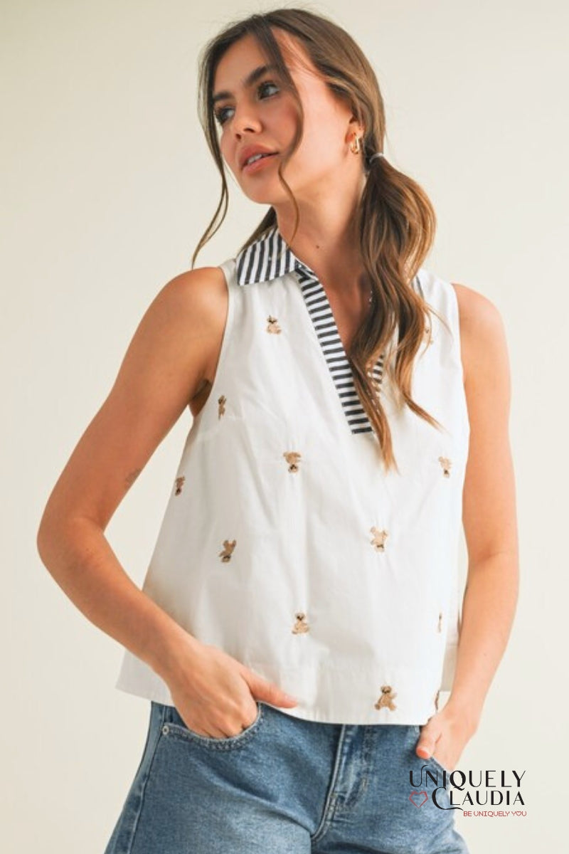 Beary Cute Collared Tank | Uniquely Claudia