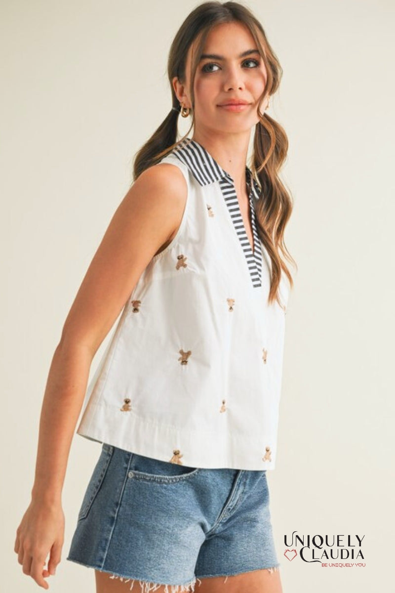 Beary Cute Collared Tank | Uniquely Claudia