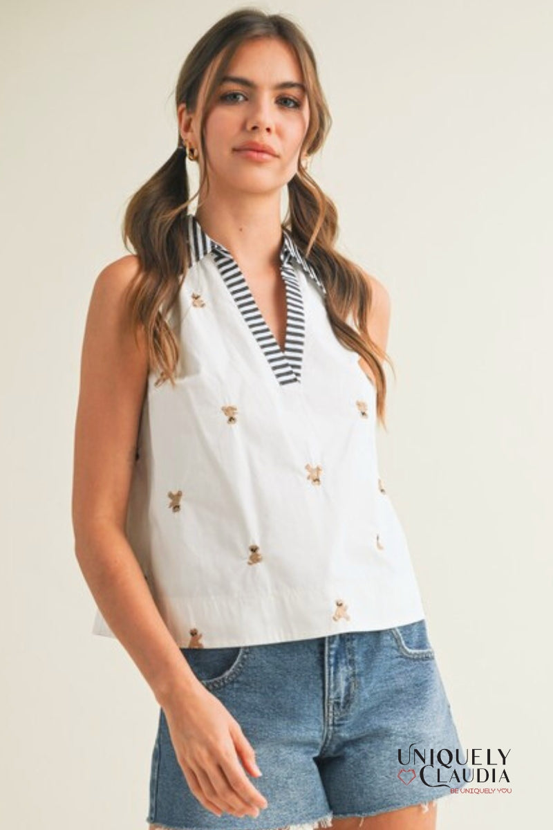 Beary Cute Collared Tank | Uniquely Claudia