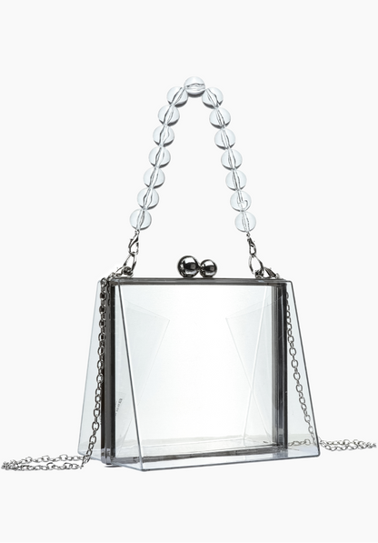Bella Top Handle Clear Clutch | Uniquely Claudia 