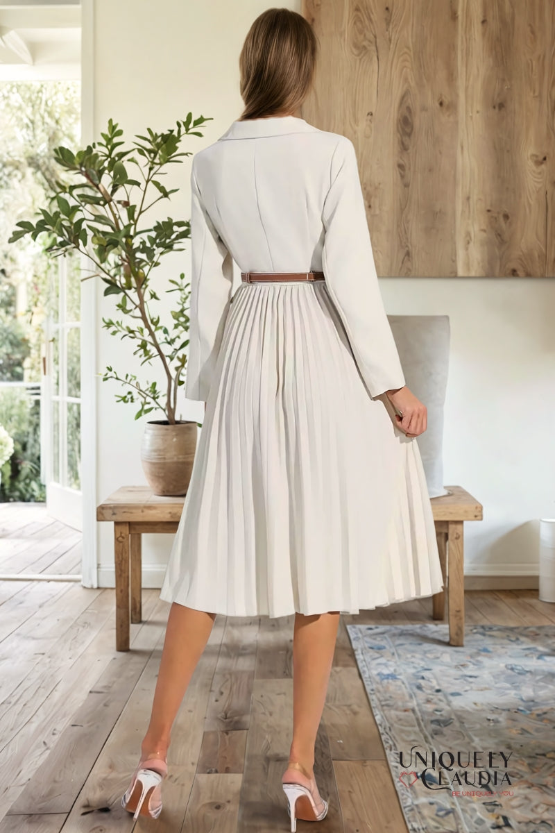 Blair Blazer Dress Pleated Dress With Belt