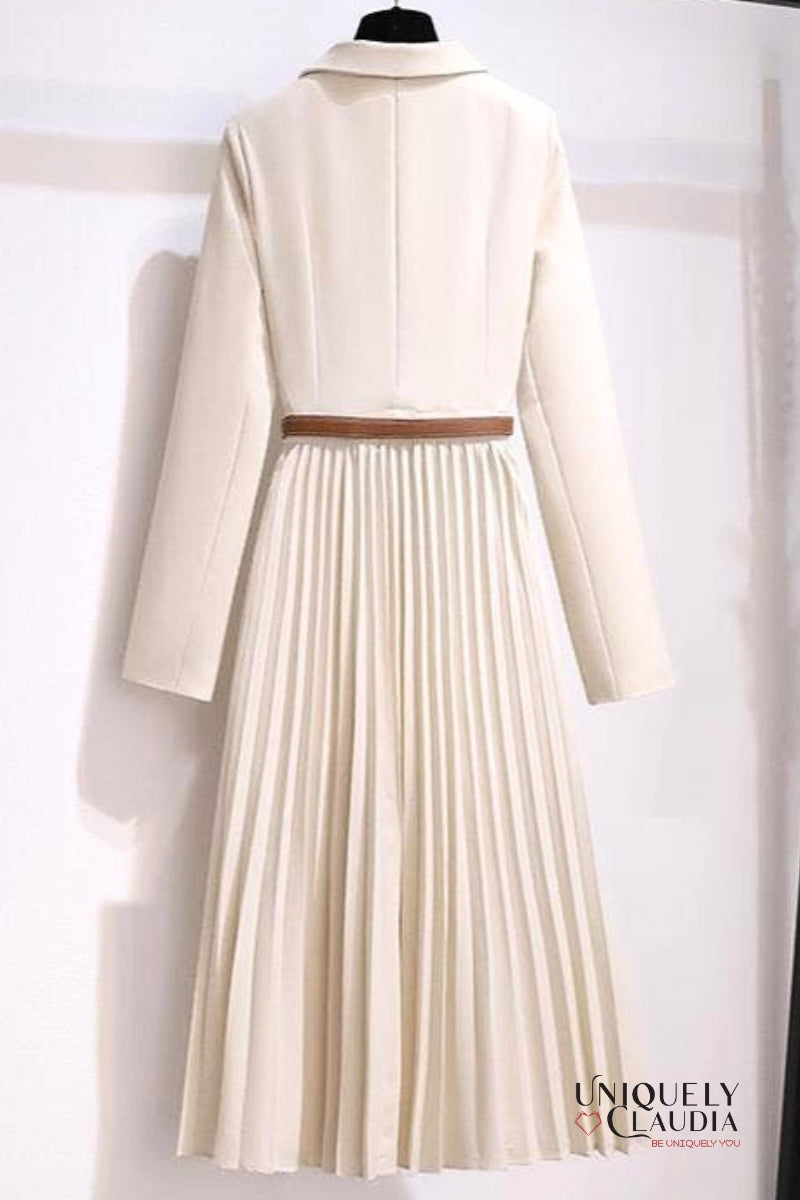 Blair Blazer Dress Pleated Dress With Belt