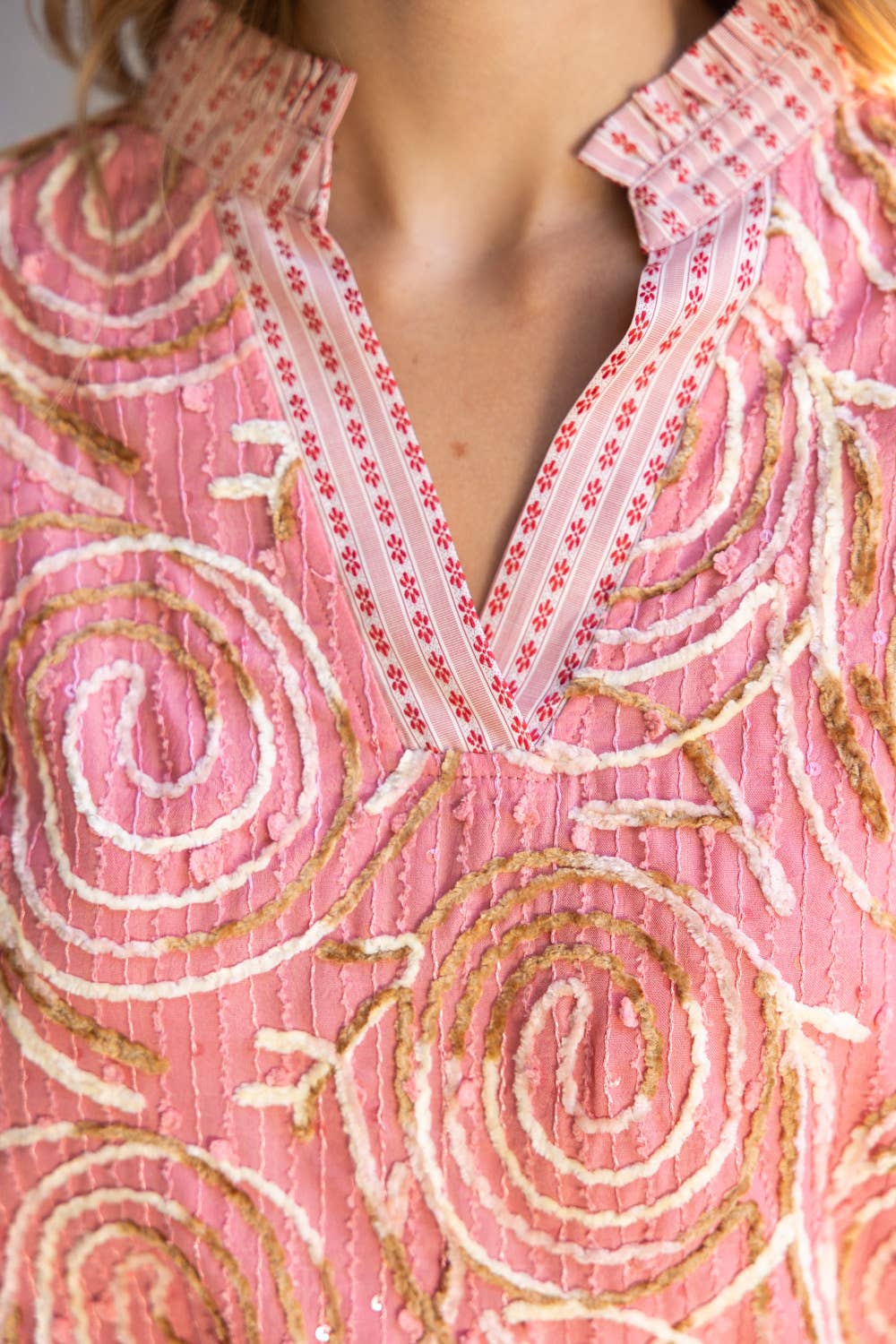 Breanna Detailed Multi Embroidery Top - Uniquely Claudia Boutique