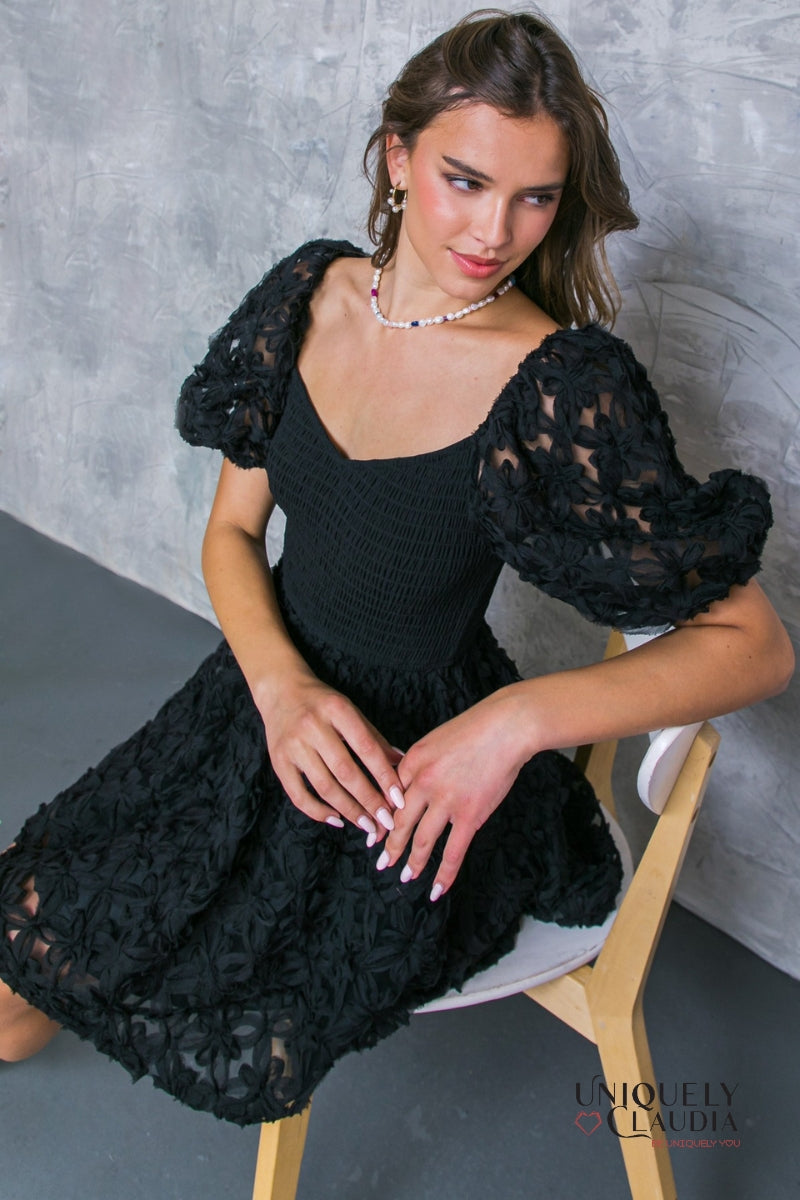 Brianna Puff Sleeve Mini Dress | Uniquely Claudia Boutique