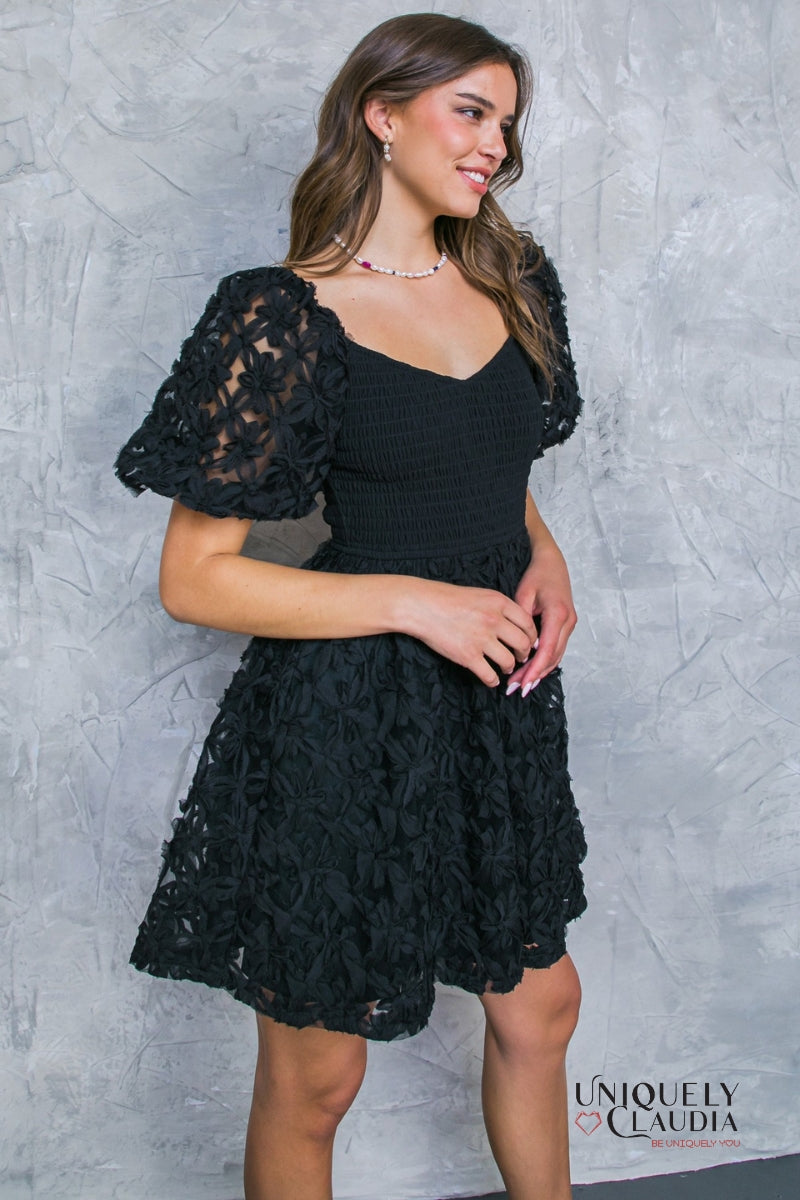 Brianna Puff Sleeve Mini Dress | Uniquely Claudia Boutique