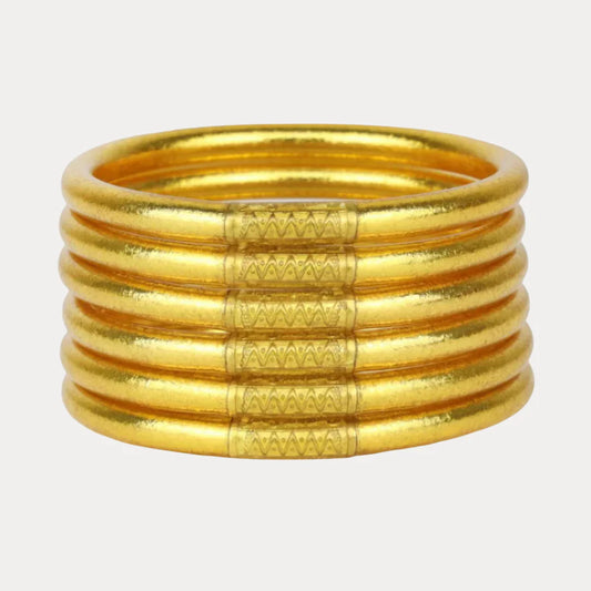 BuDhaGirl: Gold All Weather Serenity Prayer Bangles