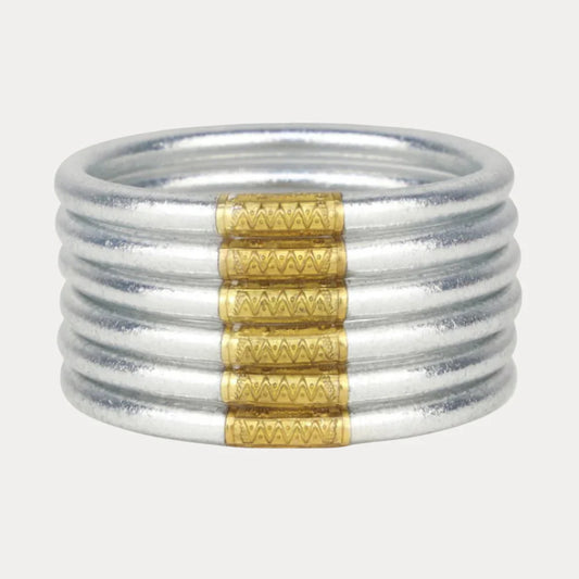 BuDhaGirl: Silver All Weather Serenity Prayer Bangles
