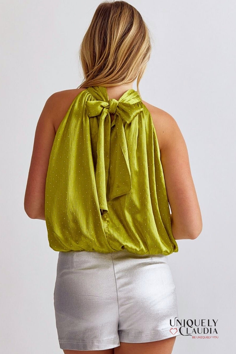 Carola Embellished Halter Top | Uniquely Claudia Boutique
