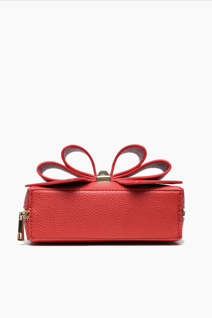 Chloe Bow Red Mini Crossbody Bag - Uniquely Claudia Boutique