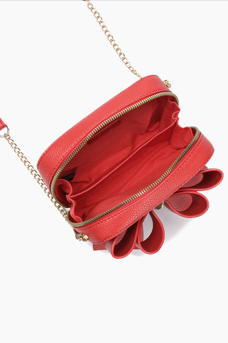 Chloe Bow Red Mini Crossbody Bag - Uniquely Claudia Boutique