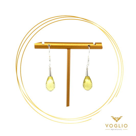 Citrine Briolette Drop Sterling Silver Earrings | Uniquely Claudia Boutique 