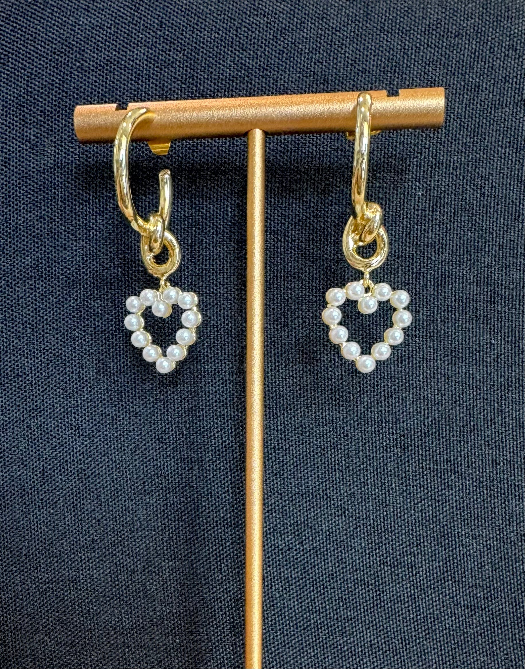 DDJ: Divine Drip Pearl Heart Earrings | Uniquely Claudia Boutique
