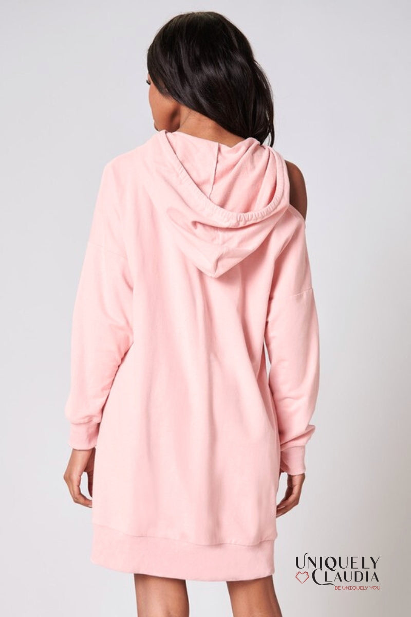  Deanna Cut Out French Terry Hoodie Dress | Uniquely Claudia Boutique