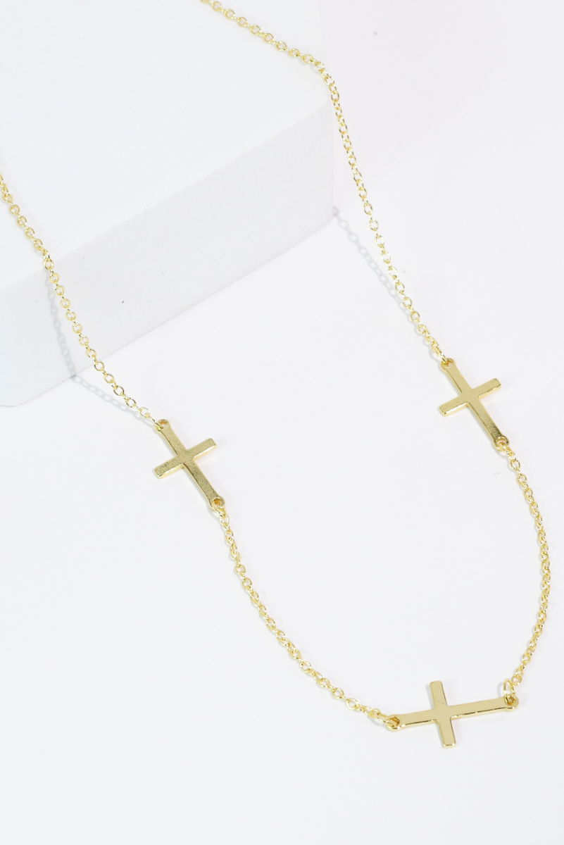 Divine Trio Gold Necklace - Uniquely Claudia Boutique