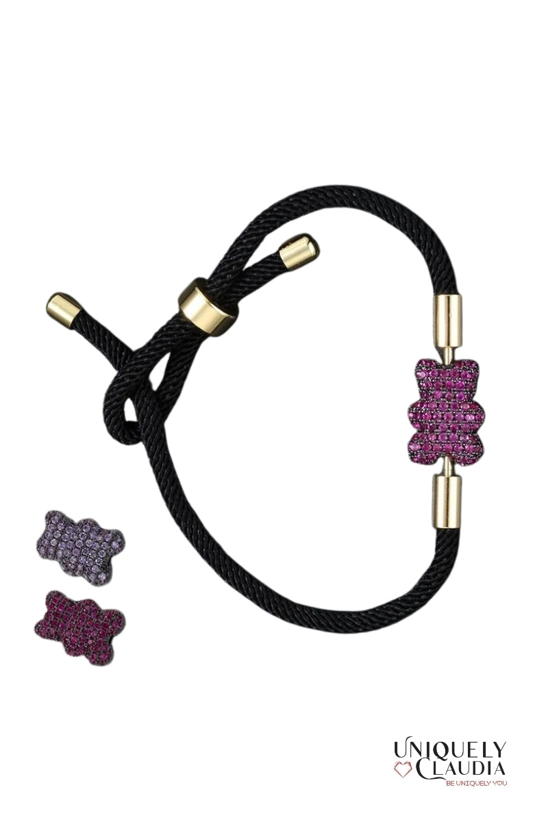 Double Bear Adjustable Cord Bracelet | Uniquely Claudia Boutique