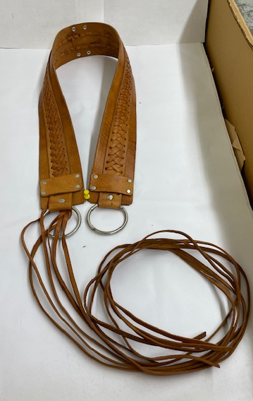 Double Loop Tan Leather Belt  - Uniquely Claudia Boutique