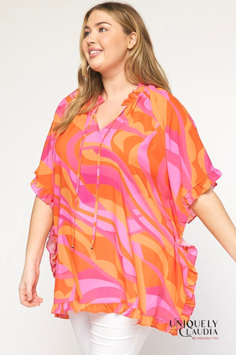 Plus size woman wearing tunic