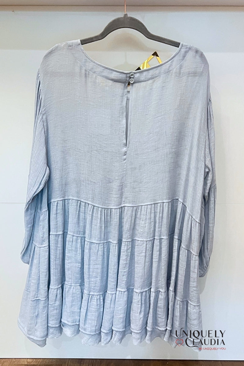 EDGY PLUS: Norma Tiered Babydoll Long-Sleeve Top | Uniquely Claudia Boutique