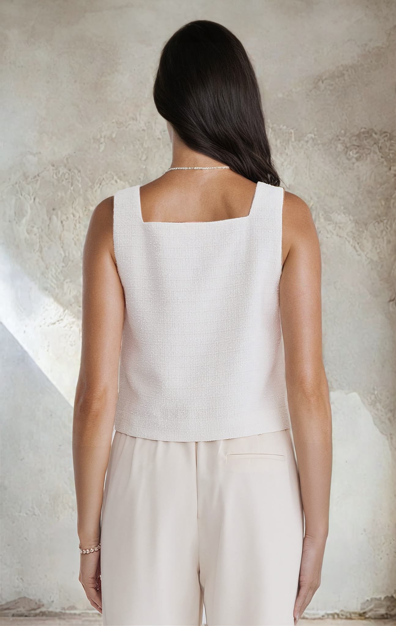 Aileen Embellished Tweed Sleeveless Top - Uniquely Claudia Boutique
