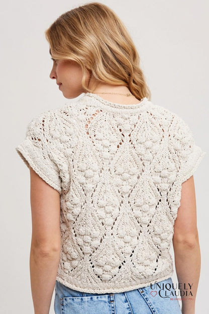 Eloise Crochet Pullover Top | Uniquely Claudia Boutique 