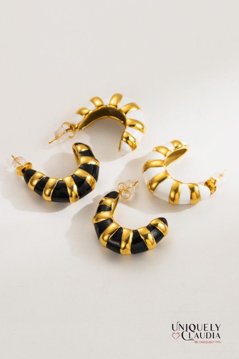 Enamel Open Hoop SS Earrings | Uniquely Claudia Boutique