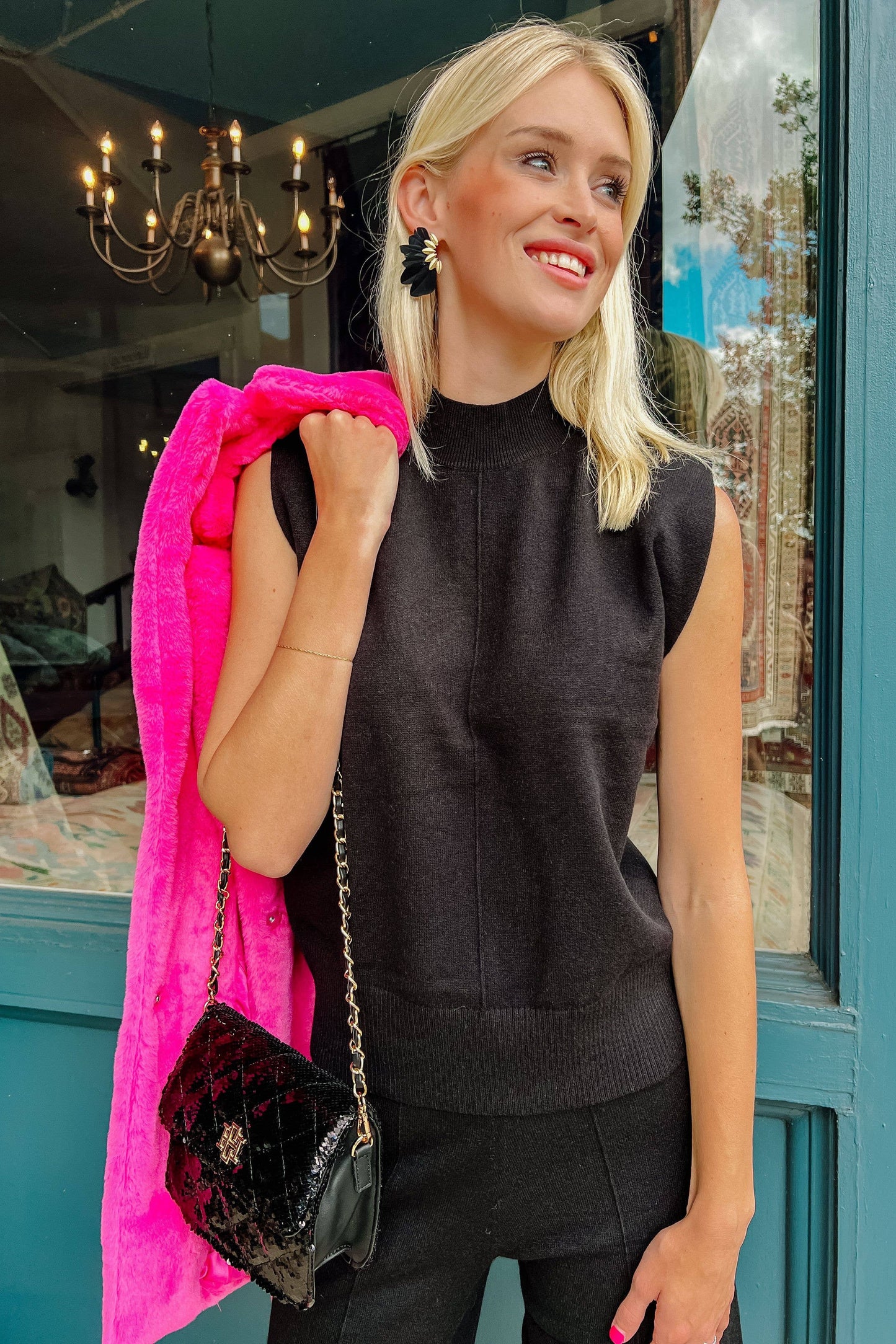 Evelyn Crossbody BLACK SEQUIN | Uniquely Claudia Boutique 