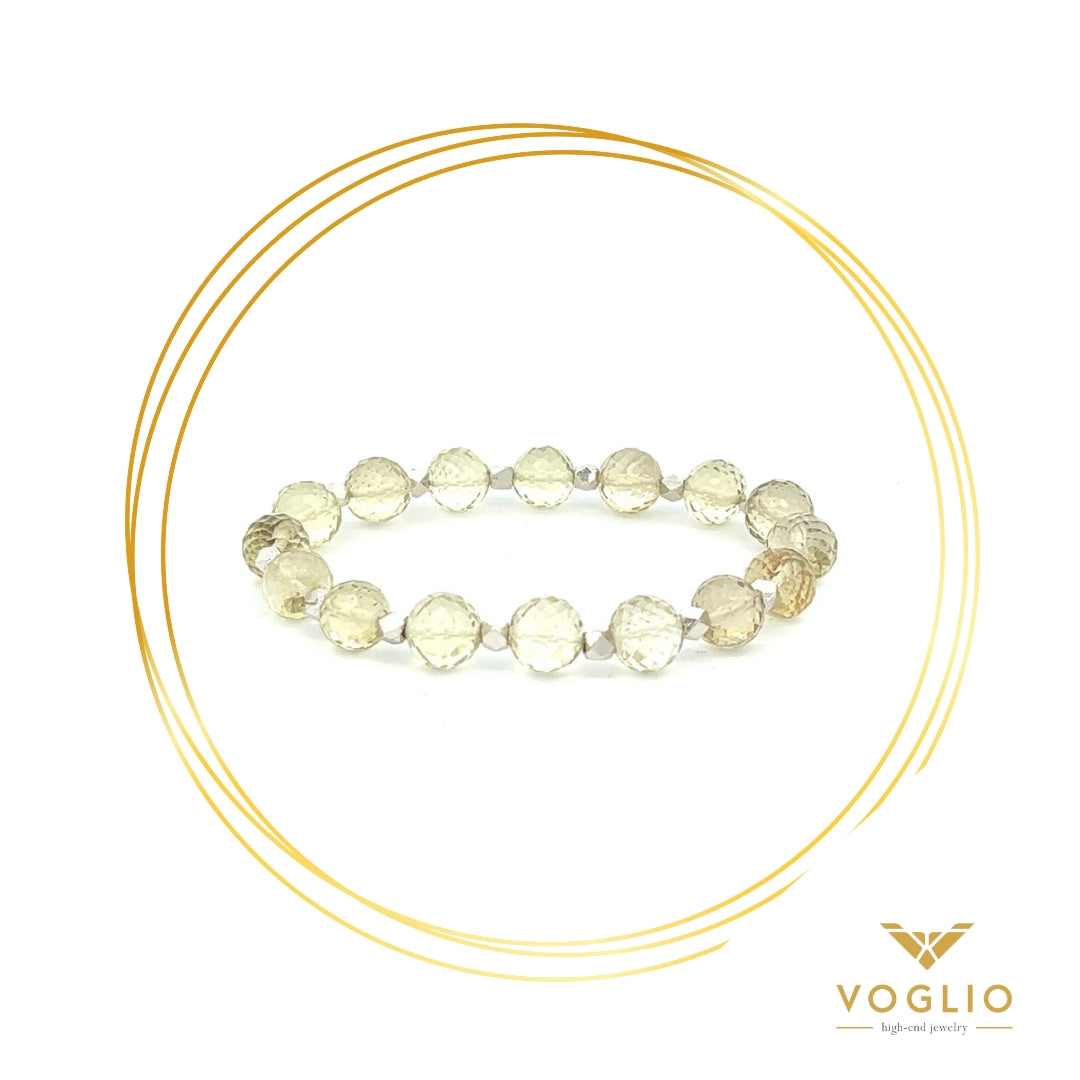 Faceted Citrine Natural Stone and Sterling Silver Bracelet | Uniquely Claudia Boutique 