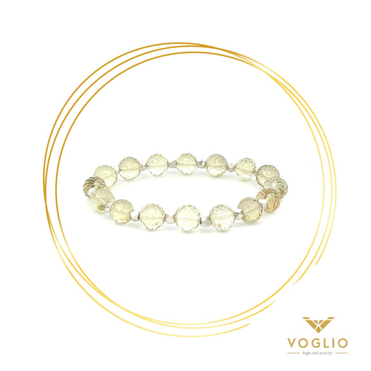 Faceted Citrine Natural Stone and Sterling Silver Bracelet | Uniquely Claudia Boutique 